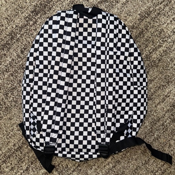 VANS CHECKERED BLACK WHITE SCHOOL BACKPACK NWOT EXCELLENT CONDITION - Picture 4 of 6